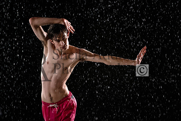 Male dancer in the rain