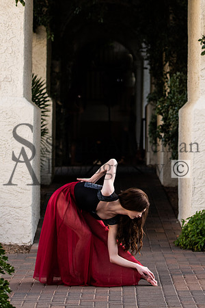 Female Dancer in red skirt